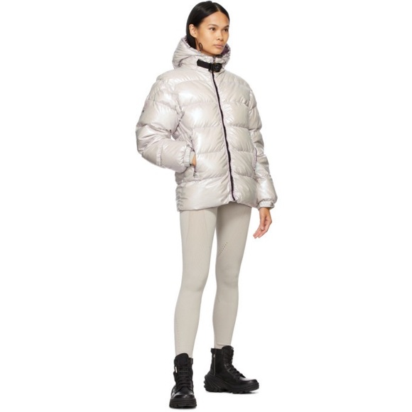 Moncler Shimmering Silver Puffer Coat - Picture 4 of 11